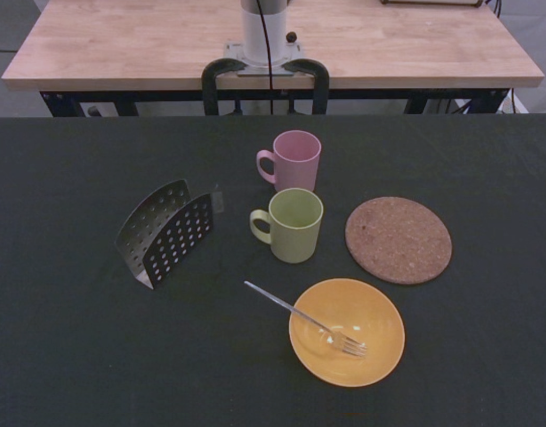 Train setup: green-mug scene